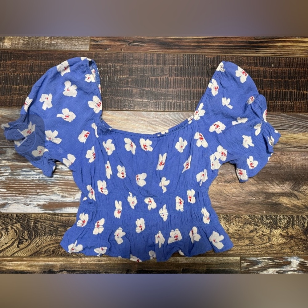 Floral Blue Women's Top